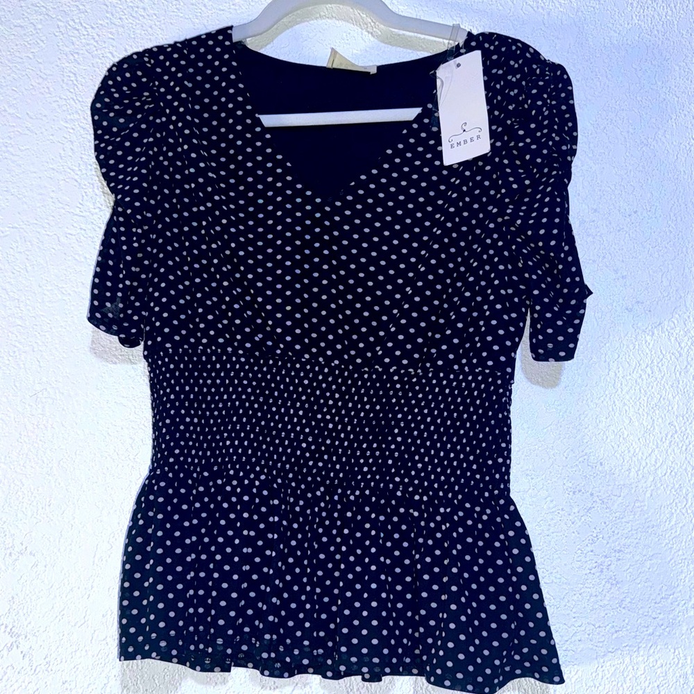Ember Polka Dot blouse NWT size M